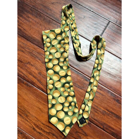 Grateful Dead 100% Silk Kings Marbles First Set Neck Tie Yellow Green USA - Picture 4 of 4